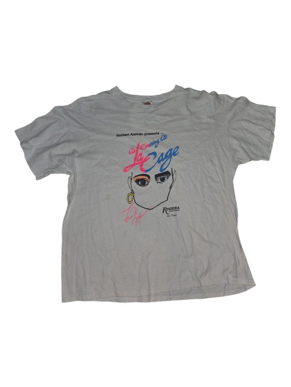 Vtg T-shirt 90s XL EVENING AT LA CAGE Tee Las Vegas Riviera FRANK MARINO Size XL